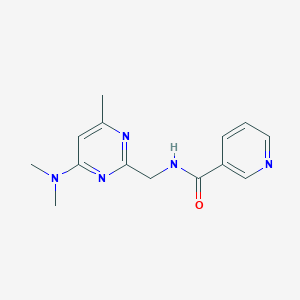 molecular formula C14H17N5O B2830456 N-((4-(dimethylamino)-6-methylpyrimidin-2-yl)methyl)nicotinamide CAS No. 1797250-25-9