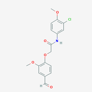 molecular formula C17H16ClNO5 B2830464 N-(3-chloro-4-methoxyphenyl)-2-(4-formyl-2-methoxyphenoxy)acetamide CAS No. 748776-46-7