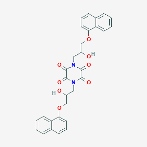 molecular formula C30H26N2O8 B2830465 BIS[2-HYDROXY-3-(NAPHTHALEN-1-YLOXY)PROPYL]PIPERAZINE-2,3,5,6-TETRONE CAS No. 325816-24-8