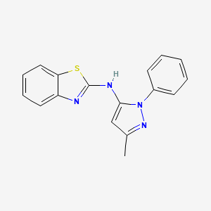 molecular formula C17H14N4S B2830466 N-(3-methyl-1-phenyl-1H-pyrazol-5-yl)-1,3-benzothiazol-2-amine CAS No. 1006494-43-4