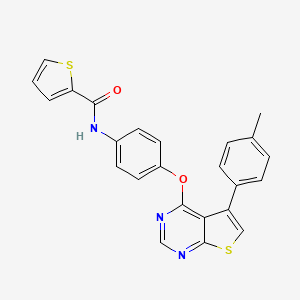 molecular formula C24H17N3O2S2 B2830472 N-(4-((5-(p-tolyl)thieno[2,3-d]pyrimidin-4-yl)oxy)phenyl)thiophene-2-carboxamide CAS No. 670270-81-2
