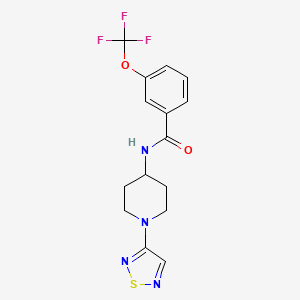 molecular formula C15H15F3N4O2S B2830477 N-[1-(1,2,5-thiadiazol-3-yl)piperidin-4-yl]-3-(trifluoromethoxy)benzamide CAS No. 2034609-64-6