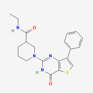 molecular formula C20H22N4O2S B2830509 N-ethyl-1-(4-oxo-7-phenyl-3,4-dihydrothieno[3,2-d]pyrimidin-2-yl)piperidine-3-carboxamide CAS No. 1243092-87-6