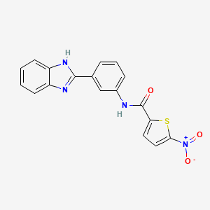 molecular formula C18H12N4O3S B2830511 N-[3-(1H-1,3-benzodiazol-2-yl)phenyl]-5-nitrothiophene-2-carboxamide CAS No. 477493-25-7