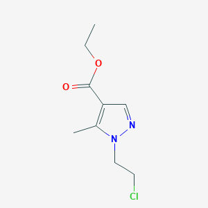 molecular formula C9H13ClN2O2 B2830519 ethyl 1-(2-chloroethyl)-5-methyl-1H-pyrazole-4-carboxylate CAS No. 2379985-93-8