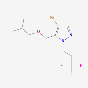 molecular formula C11H16BrF3N2O B2830521 4-bromo-5-(isobutoxymethyl)-1-(3,3,3-trifluoropropyl)-1H-pyrazole CAS No. 1856032-22-8