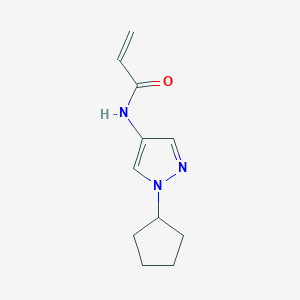 molecular formula C11H15N3O B2830524 N-(1-Cyclopentyl-1H-pyrazol-4-yl)acrylamide CAS No. 2167978-01-8