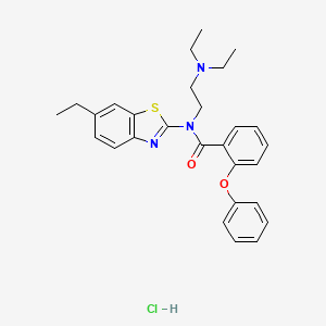 molecular formula C28H32ClN3O2S B2830529 N-(2-(diethylamino)ethyl)-N-(6-ethylbenzo[d]thiazol-2-yl)-2-phenoxybenzamide hydrochloride CAS No. 1215650-53-5