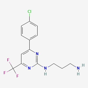 N-[4-(4-chlorophenyl)-6-(trifluoromethyl)pyrimidin-2-yl]propane-1,3-diamine