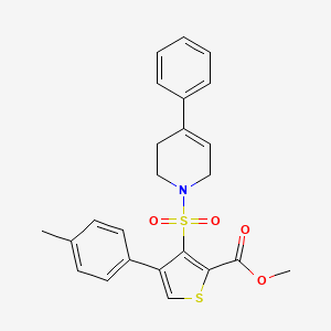 molecular formula C24H23NO4S2 B2830533 methyl 4-(4-methylphenyl)-3-[(4-phenyl-1,2,3,6-tetrahydropyridin-1-yl)sulfonyl]thiophene-2-carboxylate CAS No. 941978-69-4