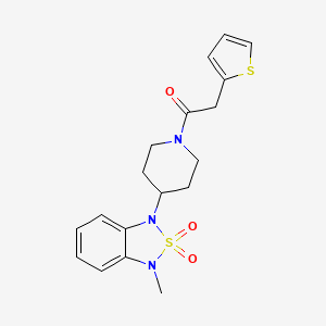 1-(4-(3-methyl-2,2-dioxidobenzo[c][1,2,5]thiadiazol-1(3H)-yl)piperidin-1-yl)-2-(thiophen-2-yl)ethanone