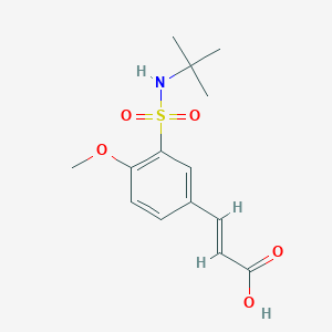 molecular formula C14H19NO5S B2830544 3-[3-(Tert-butylsulfamoyl)-4-methoxyphenyl]prop-2-enoic acid CAS No. 786729-12-2
