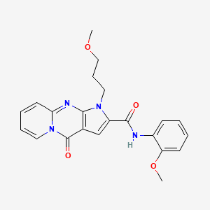 molecular formula C22H22N4O4 B2830548 N-(2-methoxyphenyl)-1-(3-methoxypropyl)-4-oxo-1,4-dihydropyrido[1,2-a]pyrrolo[2,3-d]pyrimidine-2-carboxamide CAS No. 902045-30-1