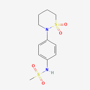 molecular formula C11H16N2O4S2 B2830564 N-(4-(1,1-dioxido-1,2-thiazinan-2-yl)phenyl)methanesulfonamide CAS No. 899976-33-1
