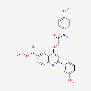 molecular formula C28H26N2O6 B2830571 ethyl 2-(3-methoxyphenyl)-4-{[(4-methoxyphenyl)carbamoyl]methoxy}quinoline-6-carboxylate CAS No. 1114647-23-2