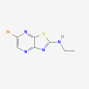 molecular formula C7H7BrN4S B2830586 N-(6-bromo[1,3]thiazolo[4,5-b]pyrazin-2-yl)-N-ethylamine CAS No. 1400635-41-7