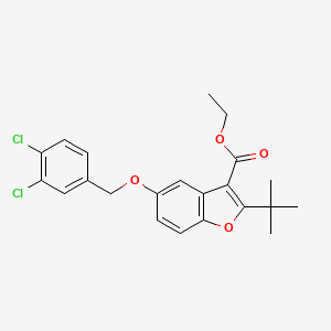 molecular formula C22H22Cl2O4 B2830587 Ethyl 2-tert-butyl-5-[(3,4-dichlorophenyl)methoxy]-1-benzofuran-3-carboxylate CAS No. 385417-28-7