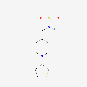 molecular formula C11H22N2O2S2 B2830590 N-((1-(tetrahydrothiophen-3-yl)piperidin-4-yl)methyl)methanesulfonamide CAS No. 2034507-03-2