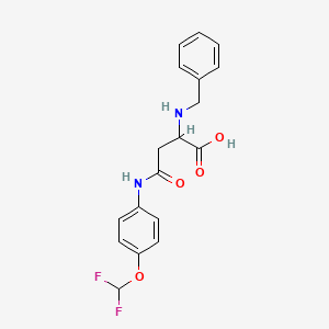 molecular formula C18H18F2N2O4 B2830593 2-(Benzylamino)-4-((4-(difluoromethoxy)phenyl)amino)-4-oxobutanoic acid CAS No. 1047678-49-8