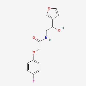 molecular formula C14H14FNO4 B2830597 2-(4-fluorophenoxy)-N-[2-(furan-3-yl)-2-hydroxyethyl]acetamide CAS No. 1396814-60-0