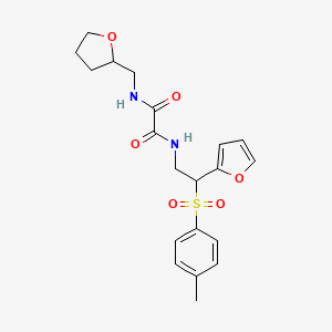 molecular formula C20H24N2O6S B2830605 N'-[2-(furan-2-yl)-2-(4-methylbenzenesulfonyl)ethyl]-N-[(oxolan-2-yl)methyl]ethanediamide CAS No. 896324-69-9