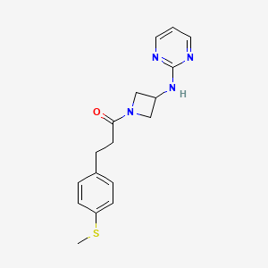 3-(4-(Methylthio)phenyl)-1-(3-(pyrimidin-2-ylamino)azetidin-1-yl)propan-1-one