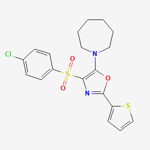 5-(Azepan-1-yl)-4-((4-chlorophenyl)sulfonyl)-2-(thiophen-2-yl)oxazole