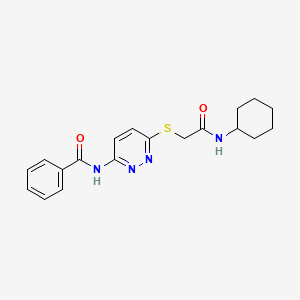N-(6-((2-(cyclohexylamino)-2-oxoethyl)thio)pyridazin-3-yl)benzamide