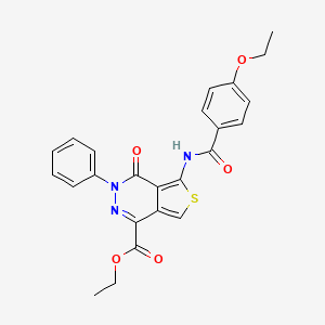 molecular formula C24H21N3O5S B2830660 ethyl 5-(4-ethoxybenzamido)-4-oxo-3-phenyl-3H,4H-thieno[3,4-d]pyridazine-1-carboxylate CAS No. 851947-04-1