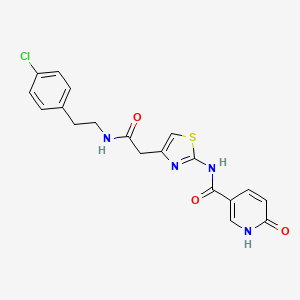 B2830697 N-(4-(2-((4-chlorophenethyl)amino)-2-oxoethyl)thiazol-2-yl)-6-oxo-1,6-dihydropyridine-3-carboxamide CAS No. 946337-24-2