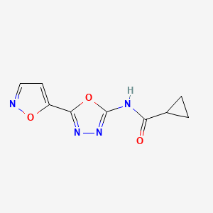 N-(5-(isoxazol-5-yl)-1,3,4-oxadiazol-2-yl)cyclopropanecarboxamide