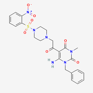 6-Amino-1-benzyl-3-methyl-5-[2-[4-(2-nitrophenyl)sulfonylpiperazin-1-yl]acetyl]pyrimidine-2,4-dione