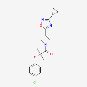 2-(4-Chlorophenoxy)-1-(3-(3-cyclopropyl-1,2,4-oxadiazol-5-yl)azetidin-1-yl)-2-methylpropan-1-one