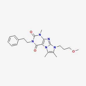 8-(3-methoxypropyl)-1,6,7-trimethyl-3-(2-phenylethyl)-1H-imidazo[2,1-f]purine-2,4(3H,8H)-dione