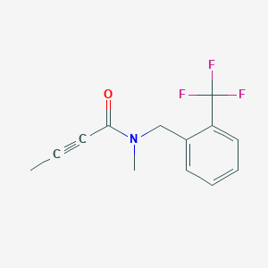 molecular formula C13H12F3NO B2830736 N-Methyl-N-[[2-(trifluoromethyl)phenyl]methyl]but-2-ynamide CAS No. 2411257-94-6