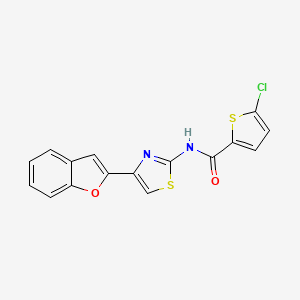 molecular formula C16H9ClN2O2S2 B2830740 N-[4-(1-benzofuran-2-yl)-1,3-thiazol-2-yl]-5-chlorothiophene-2-carboxamide CAS No. 716365-80-9
