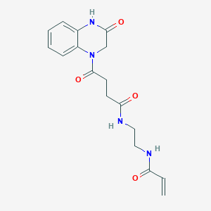 molecular formula C17H20N4O4 B2830757 4-Oxo-4-(3-oxo-2,4-dihydroquinoxalin-1-yl)-N-[2-(prop-2-enoylamino)ethyl]butanamide CAS No. 2202502-45-0