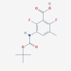 2,6-Difluoro-3-methyl-5-[(2-methylpropan-2-yl)oxycarbonylamino]benzoic acid