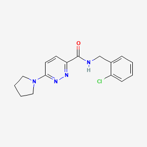 molecular formula C16H17ClN4O B2830770 N-(2-chlorobenzyl)-6-(pyrrolidin-1-yl)pyridazine-3-carboxamide CAS No. 1396790-92-3
