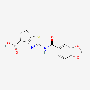 2-(benzo[d][1,3]dioxole-5-carboxamido)-5,6-dihydro-4H-cyclopenta[d]thiazole-4-carboxylic acid