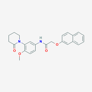 molecular formula C24H24N2O4 B2830780 N-[4-methoxy-3-(2-oxopiperidin-1-yl)phenyl]-2-(naphthalen-2-yloxy)acetamide CAS No. 941919-59-1