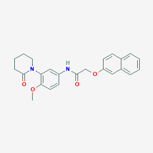 molecular formula C24H24N2O4 B2830780 N-[4-甲氧基-3-(2-氧代吡哌啶-1-基)苯基]-2-萘-2-氧基乙酰胺 CAS No. 941919-59-1