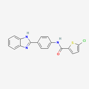 molecular formula C18H12ClN3OS B2830786 N-[4-(1H-1,3-benzodiazol-2-yl)phenyl]-5-chlorothiophene-2-carboxamide CAS No. 477538-11-7