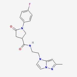 1-(4-fluorophenyl)-N-(2-(6-methyl-1H-imidazo[1,2-b]pyrazol-1-yl)ethyl)-5-oxopyrrolidine-3-carboxamide