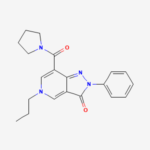 molecular formula C20H22N4O2 B2830790 2-phenyl-5-propyl-7-(pyrrolidine-1-carbonyl)-2H-pyrazolo[4,3-c]pyridin-3(5H)-one CAS No. 923233-55-0