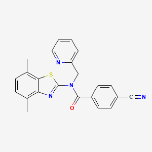 4-cyano-N-(4,7-dimethylbenzo[d]thiazol-2-yl)-N-(pyridin-2-ylmethyl)benzamide