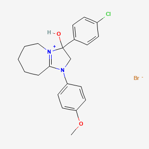 3-(4-chlorophenyl)-3-hydroxy-1-(4-methoxyphenyl)-3,5,6,7,8,9-hexahydro-2H-imidazo[1,2-a]azepin-1-ium bromide