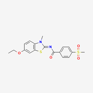 N-(6-ethoxy-3-methyl-1,3-benzothiazol-2-ylidene)-4-methylsulfonylbenzamide