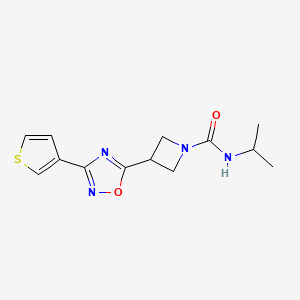 molecular formula C13H16N4O2S B2830818 N-isopropyl-3-(3-(thiophen-3-yl)-1,2,4-oxadiazol-5-yl)azetidine-1-carboxamide CAS No. 1396888-65-5
