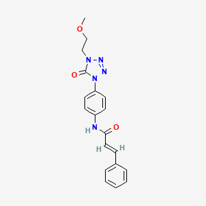 molecular formula C19H19N5O3 B2830829 N-(4-(4-(2-methoxyethyl)-5-oxo-4,5-dihydro-1H-tetrazol-1-yl)phenyl)cinnamamide CAS No. 1396893-13-2
